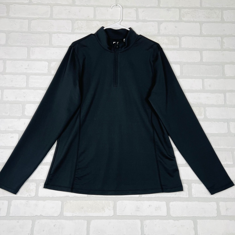 Cutter & Buck Mens CB DryTec Quarter Zip Pullover Black XL Performance Top